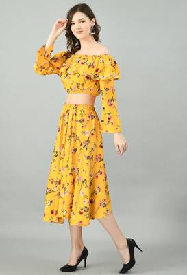 Multicolor printed crepe short-dresses 3