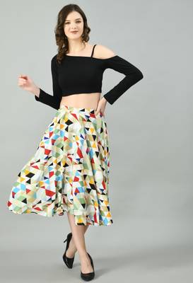 Multicolor printed crepe short-dresses 1