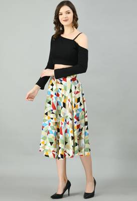 Multicolor printed crepe short-dresses 3