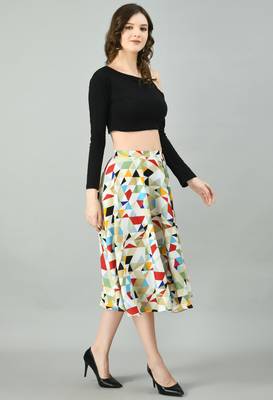 Multicolor printed crepe short-dresses 4