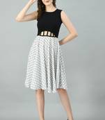 Black printed crepe short-dresses