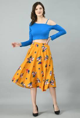 Blue printed crepe short-dresses 1