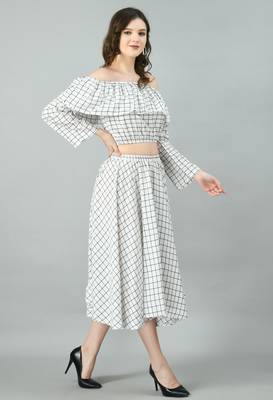 White printed crepe short-dresses 3