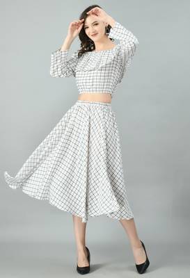 White printed crepe short-dresses 4