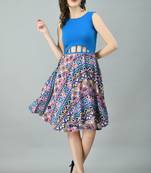 Multicolor printed crepe short-dresses
