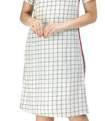 White printed crepe short-dresses