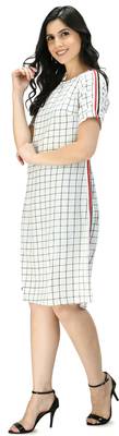 White printed crepe short-dresses 2
