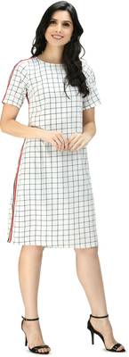 White printed crepe short-dresses 3