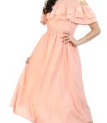 Pink printed crepe short-dresses