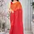 Multicolor embroidered chiffon saree with blouse