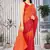 Multicolor embroidered chiffon saree with blouse