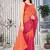 Multicolor embroidered chiffon saree with blouse