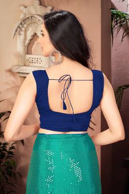 Multicolor embroidered chiffon saree with blouse 5
