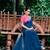 Blue Jacquard Lace Georgette Soft saree