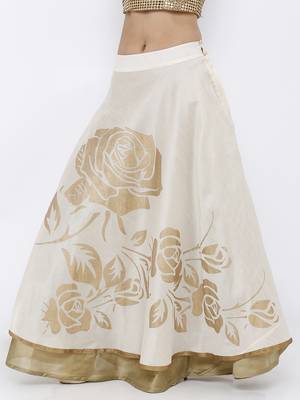 White printed polyester skirts 1