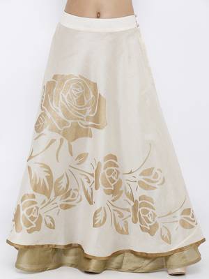 White printed polyester skirts 3