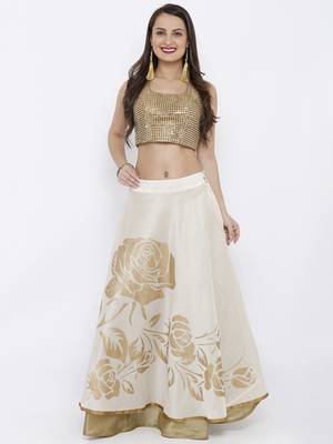 White printed polyester skirts 5