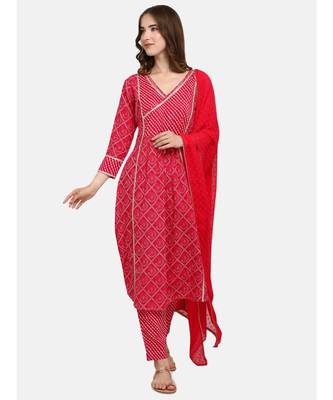 Traditional Gota Bandhani Printed Kurta Set with Dupatta 1
