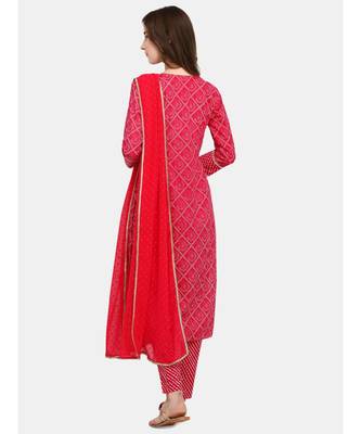 Traditional Gota Bandhani Printed Kurta Set with Dupatta 3
