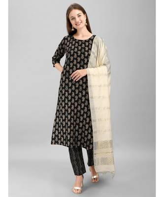 Black Kurta Set with Black Pant 1