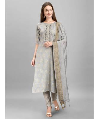 Grey Kurta Set with Narrow Pant 1