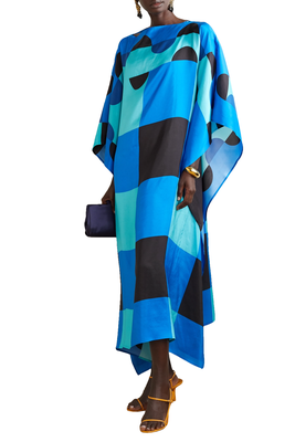 JSDC Lounge Wear Boat Neck Printed Softy Silk Kaftan Top 1