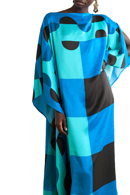 JSDC Lounge Wear Boat Neck Printed Softy Silk Kaftan Top 2