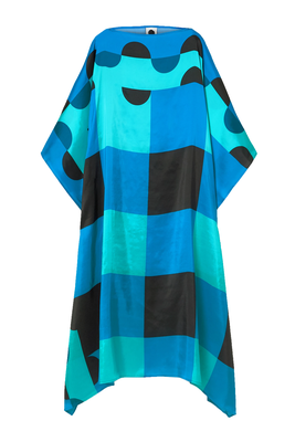 JSDC Lounge Wear Boat Neck Printed Softy Silk Kaftan Top 3