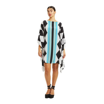 JSDC Women's Short Printed Softy Silk Kaftan Top 1