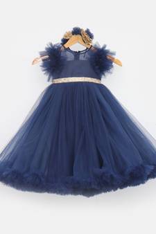 Dark Blue Net Gown