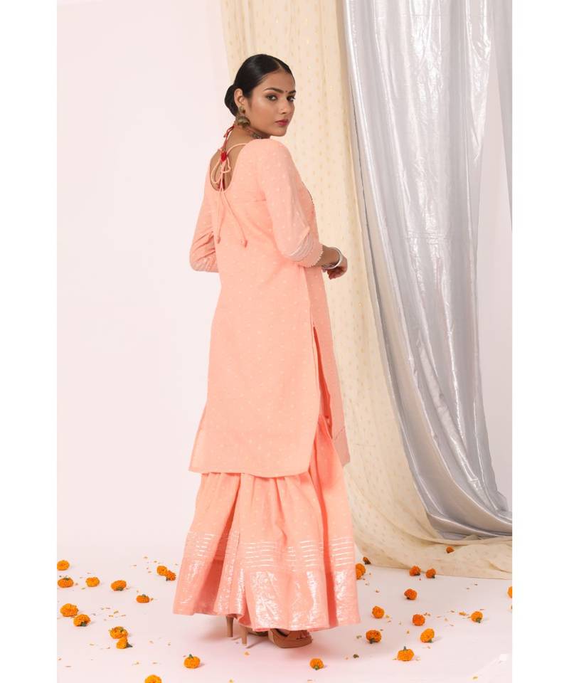 Meera Plum Kurta Sharara Set