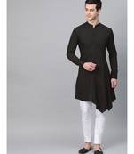 Black Solid Asymmetrical Kurta