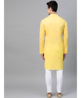 Yellow Embroidered Straight Kurta 4
