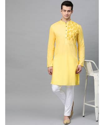 Yellow Embroidered Straight Kurta 5