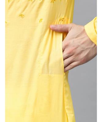 Yellow Embroidered Straight Kurta 6