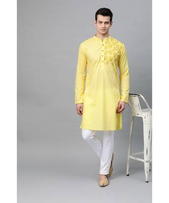 Yellow Embroidered Straight Kurta 8