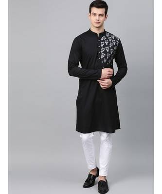 Black Embroidered Straight Kurta 1