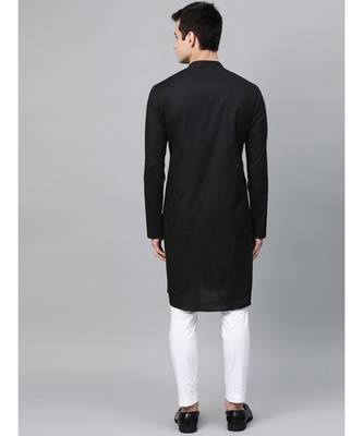 Black Embroidered Straight Kurta 4