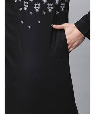 Black Embroidered Straight Kurta 6