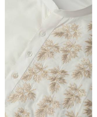 Off White Embroidered Straight Kurta 2