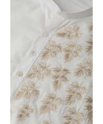 Off White Embroidered Straight Kurta 7