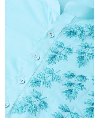 Turquoise Blue Embroidered Straight Kurta 2