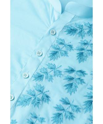 Turquoise Blue Embroidered Straight Kurta 8