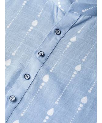 Blue Printed Straight Kurta 2