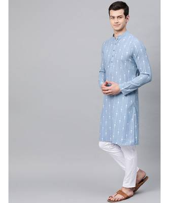 Blue Printed Straight Kurta 3