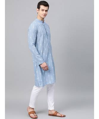 Blue Printed Straight Kurta 4