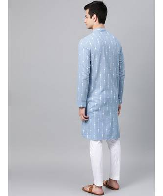 Blue Printed Straight Kurta 5