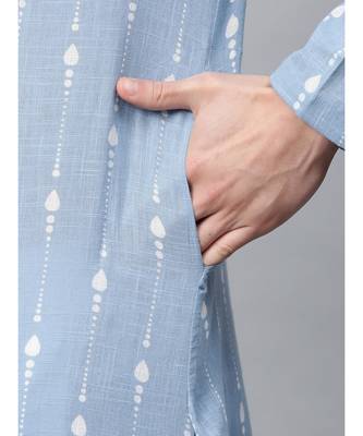 Blue Printed Straight Kurta 6
