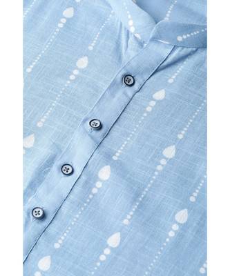 Blue Printed Straight Kurta 7