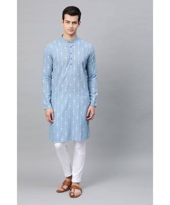 Blue Printed Straight Kurta 8